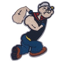 Popeye Patch Aufnäher Bügelbild Flicken Applikation Spinat Seemann Olivia Bluto