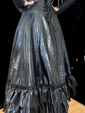 Exquisiter Lackrock / Lackkleid - Bühnenkostüm - Gothic - Cyber - Schwarz - Lack