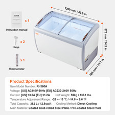362L Kommerzielle Eisvitrine