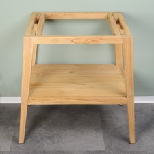 Teakholz Waschtisch Kathrin 80cm Holz-Gestell natur Echtholz wohnfreuden