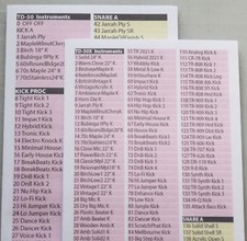 Roland • TD-27 • TD-30 • TD-50x • TD-50 • Instrumentenliste