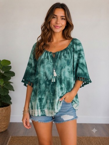 Batik tunika bluse aus - bluse, indien