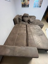 Sofa mit Schlaffunktion Braun  L- Form  Breit 2,90m Lang 2m mit 4 große Kissen