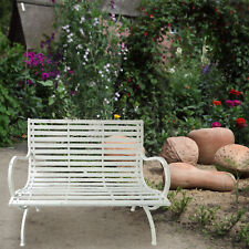 Gartenbank Terrassenbank Eisenbank 2-Sitzer 104cm Eisen antikweiß  Sitzbank Bank