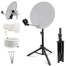 HDTV HD Sat Anlage 40cm Schüssel Dreibein Stativ Kabel LNB Camping Garten Mini h