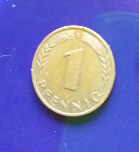 Geld münze 1 pfennig - geld,