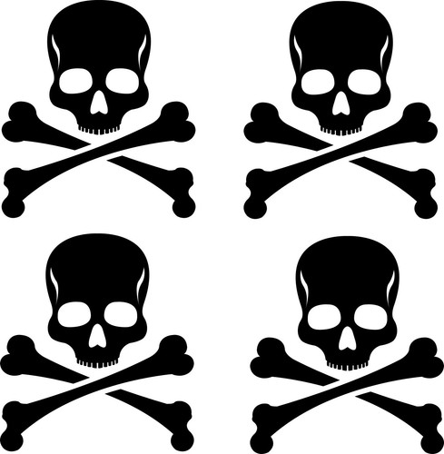 Dekor totenkopf piraten - 4x,