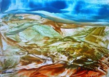  REGENBOGEN-ART  ENCAUSTIC 7  Impression wüste 22 x 30,5