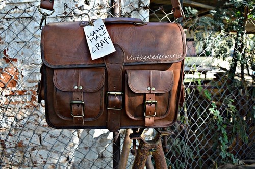 Tasche leder laptop messenger - leder,