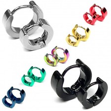 2 Creolen Ohrringe Huggie Creolen Sleeper Ohrringe Unisex Damen Herren Kinder 