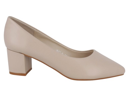 Beige pumps mit niedrigem - beige,
