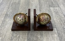 Globus Buchstützen Holz Braun Vintage Globen Bücherregal Buch 