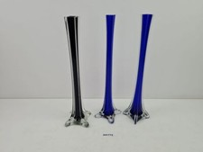 3x Vasen schmal Glas 2x blau