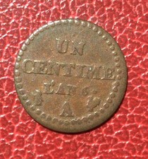 Frankreich - Seltene 1 Cent AN 6 A in 1/2 Prägung Medaille - Fehlprägung