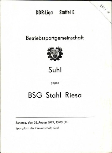 Ddr liga bsg motor suhl - motor,