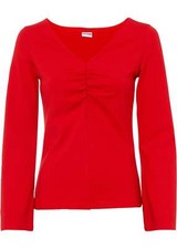 Ripp-Shirt mit Herzausschnitt