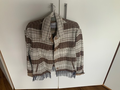 Kastenjacke beige braun mit - kastenjacke, beige,