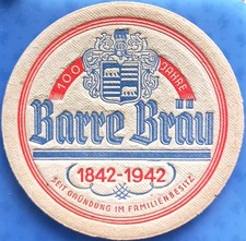 Alter Bierdeckel VK Brauerei  Barre Lübbecke von 1942