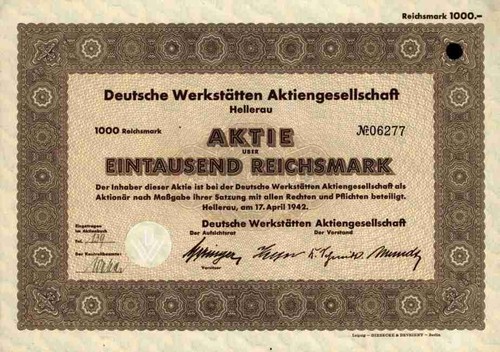 Deutsche werkstätten veb 1942 - werkstätten,