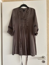 H&M Kleid Tunika Satin Taupe