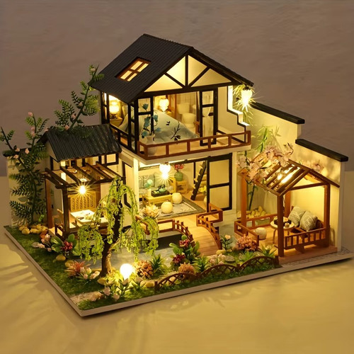 Diy holzpuppenhaus puzzle - diy,