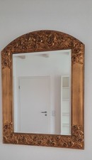 Großer Spiegel mit Goldrahmen, umlaufender Facettschliff, makellos