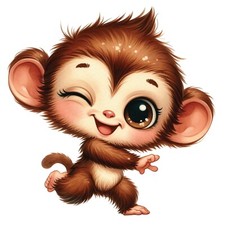 Cute Monkey Cartoon Baby