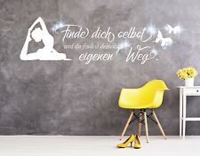 Wandtattoo Finde dich selbst Yoga Wandaufkleber BeautySalon Spruch Fitness pm536