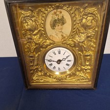 Alte Biedermeier Bilderuhr um