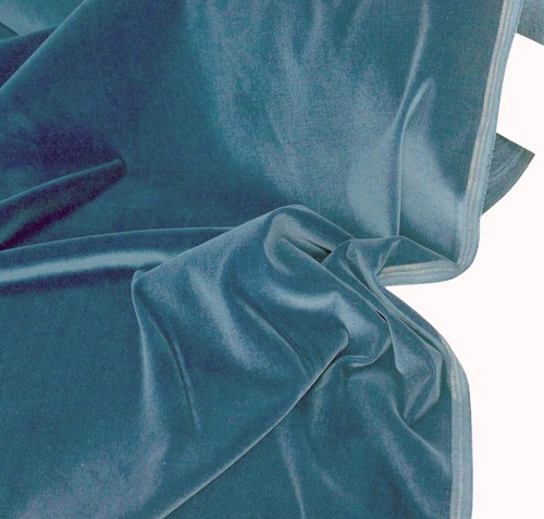Blau stretch samt - blau,