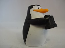 Weihnachts Deko Figur / Pinguin mit Fernglas als Fingerhut - ca 40 mm groß