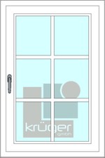 Sprossen zum Nachrüsten - Balkontür- Kunststoff selbstklebend weiß mit Kreuz /A