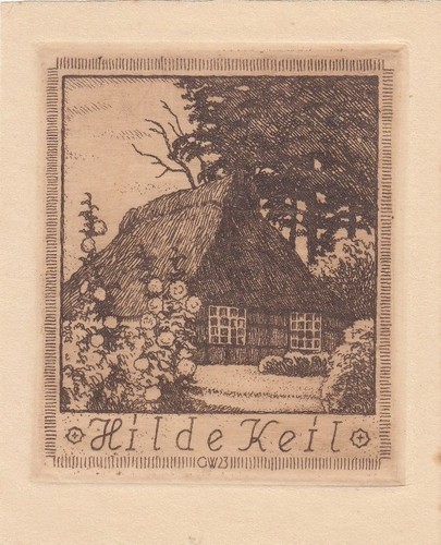 Exlibris bookplate radierung - bookplate,