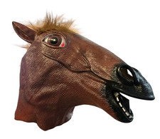 Halloween Maske Pferdemaske Pferdekopf Maske Tiermaske Latexmaske für Karneval