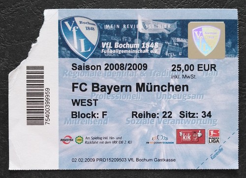 Ticket bundesliga 2008 vfl - ticket,