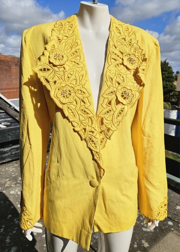 Vintage 80er gelber blazer - vintage,
