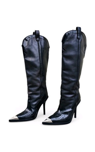 Versace high boots - versace, leder