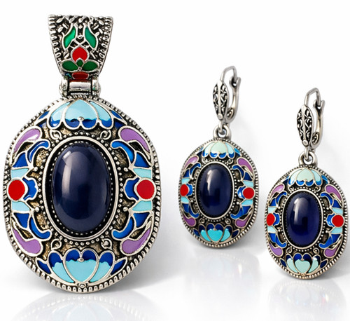 Boho schmuckset blau - boho,