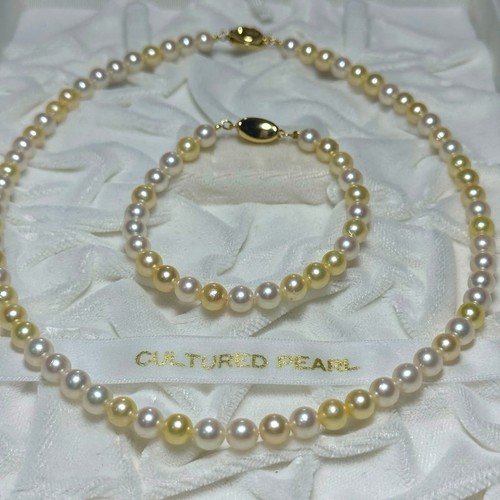 Akoya perlen set - perlen-set, weiß-creme