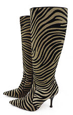 L.K. Bennett Stiefel 38 Tigermuster Leder Ponyfell high heels boots bottes top