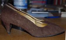 Pumps braun 38,5 Nieten gold ANDREA PFISTER COUTURE Leder cognac LUXUS PUR