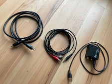 Digital / Analog Audio Wandler Converter Coax S/PDIF auf Stereo Cinch MIT Kabeln