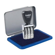 Trodat Datumstempel 3mm Set Monate in Buchstaben + Stempelkissen blau Gr. 3