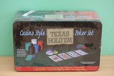 NEU Poker Set Casino Style "Texas Hold'em" Spielset Karten Chips Full House OVP