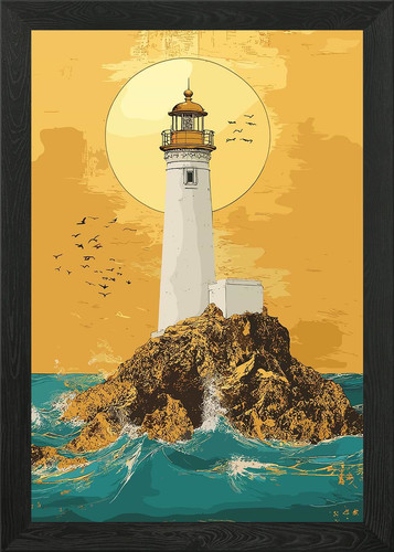 Leuchtturm einem felsenufer - leuchtturm,