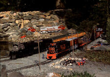 Modelleisenbahn Postkarte Railway Postcard Gartenbahn im US-amerikanischen Stil