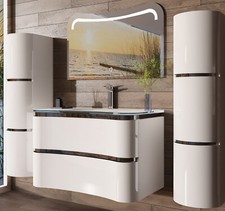 Badmöbel Set Schwarz / Weiss