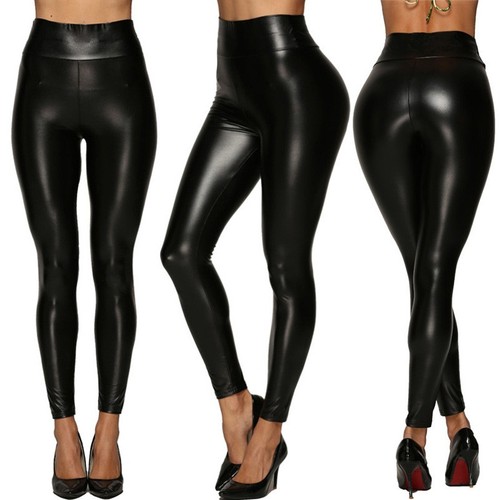 Damen wetlook lederlook - damen,