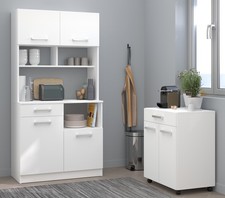 Küchenschrank Set 2-tlg Single Küche Buffet Buffetschrank Kommode Anrichte Venti