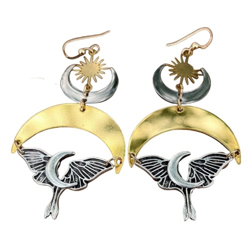 Moon earrings unique alloy - moon,